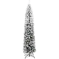 Prolenta Maison Exclusive - Sapin de Noël artificiel élancé, vert neige, 210 cm, PVC