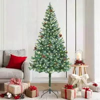 vidaXL Arbre de Noël artificiel design vert 180 cm PVC et acier 2025NEU8973621