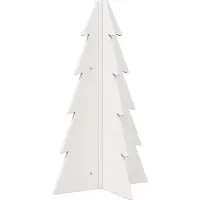Syfax Arbre de Noël en bois pour décoration blanc 69,5 cm pin massif