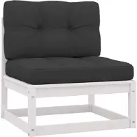 Prolenta Maison Exclusive - Canapé de jardin central avec coussins anthracite et blanc, en pin massif