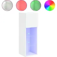 Syfax Meuble TV avec lumières LED blanc 30,5x30x90 cm