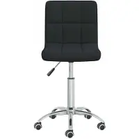 Syfax Chaise pivotante de salle à manger Noir Tissu
