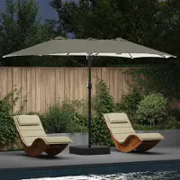 Prolenta Maison Exclusive - Parasol de jardin sable et anthracite 385 x 209 x 244 cm
