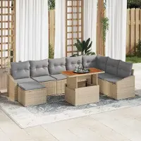 Prolenta Maison Exclusive - Ensemble de canapés de jardin, 9 pièces. Beige et gris