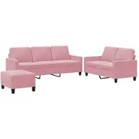 Syfax Ensemble de canapés 3 pcs avec coussins Rose Velours