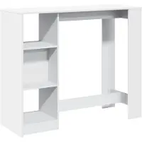 Syfax Table de bar et étagère blanc 124x46x103,5 cm bois d'ingénierie
