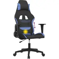 Syfax Chaise de jeu de massage Noir et bleu Tissu