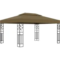 The Living Store Pavillon avec double toit 3x4 m Taupe 180 g/m