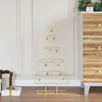Prolenta Arbre de Noël en métal, finition dorée, 90 cm. Structure en acier avec revêtement par poudre