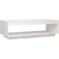 Syfax Table basse blanc 110x50x33,5 cm bois de pin massif