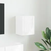 Prolenta Meuble TV mural exclusif - Dimensions : 30 x 31 x 40 cm - Finition : blanc brillant - Matériau : bois composite