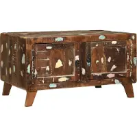 Syfax Table basse Multicolore 80 x 54 x 45 cm Bois Recyclé Solide