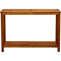Syfax Table console d'extérieur, avec étagère inférieure, en bois d'acacia massif huilé, 110x40x75 cm, pour jardin et terrasse
