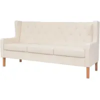 Prolenta Maison Exclusive - Canapé à 3 places Tissu Blanc crème