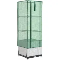 Syfax Jardinière surélevée avec housse aspect rotin 40x40x139 cm