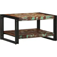 Syfax Table basse multicolore 70x50x38 cm bois de récupération massif