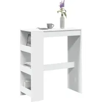 Prolenta Maison Exclusive - Table de bar avec étagère Blanc 90x40x103,5 cm Matériau dérivé du bois