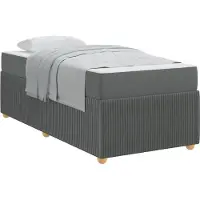 vidaXL Cadre de lit avec matelas gris foncé 90 x 200 cm Tissu