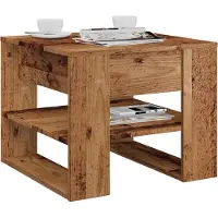 Prolenta Maison Exclusive - Table basse aspect bois ancien 55,5x55x45 cm Matériau dérivé du bois