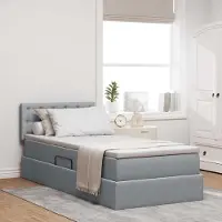Prolenta Maison Exclusive - Lit coffre avec matelas, gris clair, 100 x 200 cm, velours