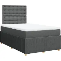 Syfax Sommier à lattes de lit avec matelas gris foncé 120x190cm tissu