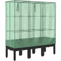 vidaXL Lit surélevé avec serre aspect rotin 120x40x140 cm