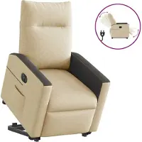 Syfax Fauteuil inclinable électrique crème tissu