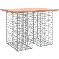 Syfax Table de jardin Gabion Design 100x70x72 cm Bois massif Douglas