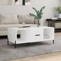 Prolenta Maison Exclusive - Table basse blanche 102x50x40 cm Matériau dérivé du bois