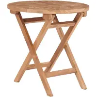 The Living Store Table de jardin pliante 45 cm teck massif