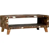 Syfax Table basse Multicolore 90 x 50 x 35 cm Bois Recyclé Solide