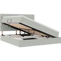Syfax Lit avec rangement et matelas Gris clair 180 x 200 cm Velours