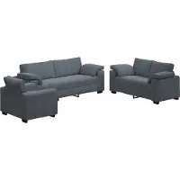 Syfax Ensemble de canapés 3 pcs avec coussins Gris foncé Velours