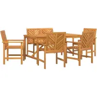 Syfax Ensemble de salle à manger pour jardin 6 pc Marron