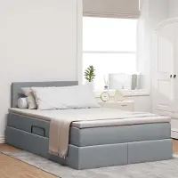 Prolenta Maison Exclusive - Lit coffre avec matelas Gris clair 120 x 200 cm Velours