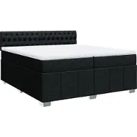 Syfax Sommier à lattes de lit avec matelas Noir 200x200 cm Tissu