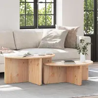 Prolenta Table basse exclusive - Lot de 2, finition naturelle, dimensions 79 x 39,5 x 40 cm, en bois massif de pin