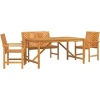 Syfax Ensemble de salle à manger pour jardin 4 pcs Marron
