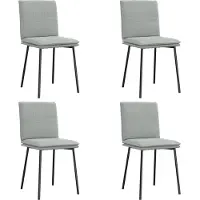 Syfax Chaises à manger lot de 4 Gris clair Velours