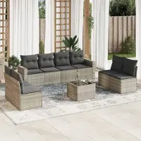 Prolenta Maison Exclusive - Salon de jardin 9 pcs avec coussins gris clair résine tressée