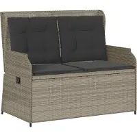 Syfax Banc de jardin Gris clair polyrotin