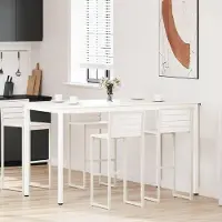 Prolenta Maison Exclusive - Table de bar blanche 180 x 90 x 105 cm Bois de pin massif