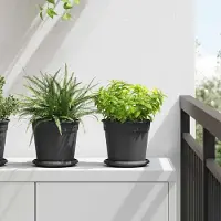 Prolenta Maison Exclusive - Pot de fleurs rond, lot de 24, noir, Ø 17 x 14 cm, plastique