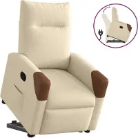 Syfax Fauteuil inclinable Crème Tissu