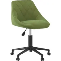 Syfax Chaise pivotante de bureau Vert clair Velours