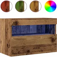 Syfax Meuble TV mural Bois ancien 60 x 30 x 40 cm Bois d'ingénierie