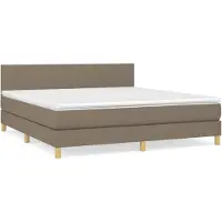 Syfax Sommier à lattes de lit avec matelas Taupe 180x200 cm Tissu