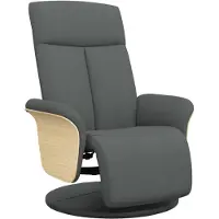 Syfax Fauteuil inclinable avec repose-pieds gris foncé tissu