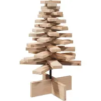 Syfax Arbre de Noël en bois pour décoration 60 cm bois massif de pin