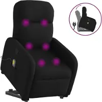 Syfax Fauteuil de massage inclinable Noir Tissu